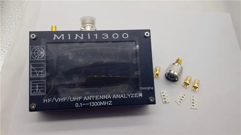 UV+ HF Mini1300 4," сенсорный lcd 0,1-1300 MHz 13.GHz HF/VHF/UHF ANT КСВ Антенный Анализатор метр+ аккумуляторная батарея