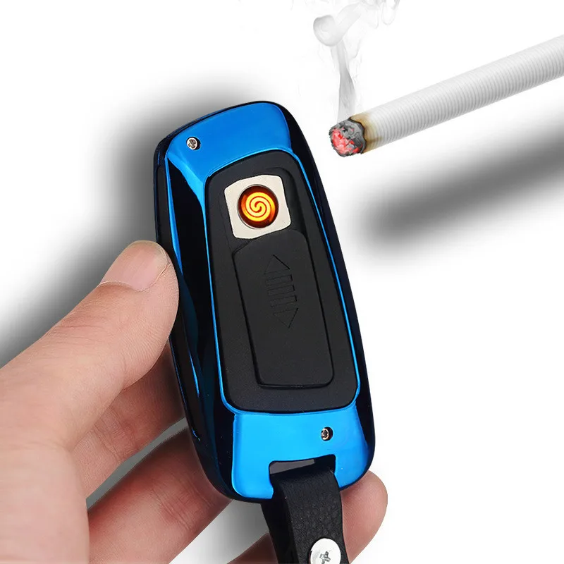 Модель ключа автомобиля плазменная зажигалка брелок электронная USB Зажигалка креативная сигарета тепло Проводная Зажигалка гаджеты для мужчин