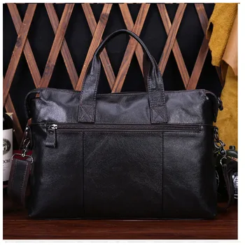 

Genuine Leather Laptop Bag Men Totes Casual Man Messenger Bags Natural Leather Business Briefcase Handbag Crossbody Bag brown