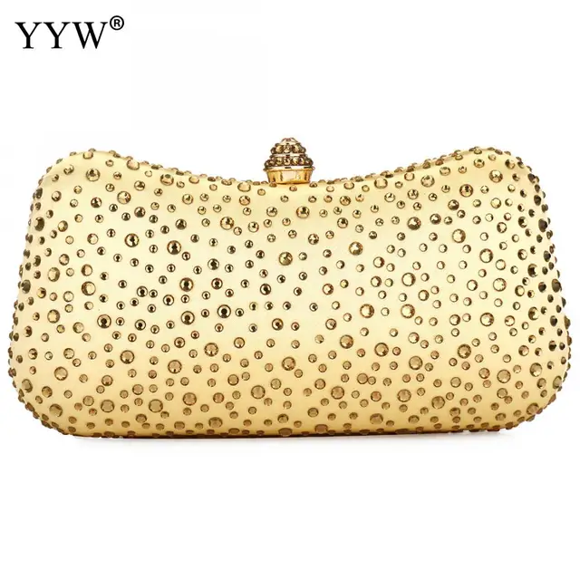 Buy YYW Yellow Crystal Evening Clutches Women With