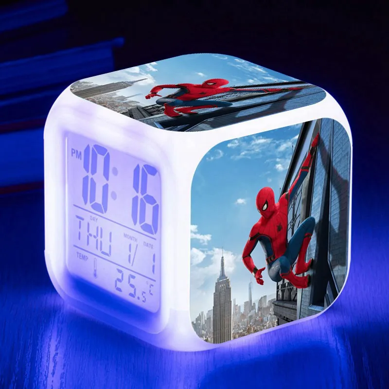 Spiderman Alarm Clock Spider Man LED Alarm Clock Watch reloj