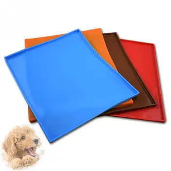 

31*26cm eco-friendly Silicone Non Slip Dog Cat Feeding Spillproof Food Pet Tray Mats Silicone pad Orange/Red/Coffee/Blue