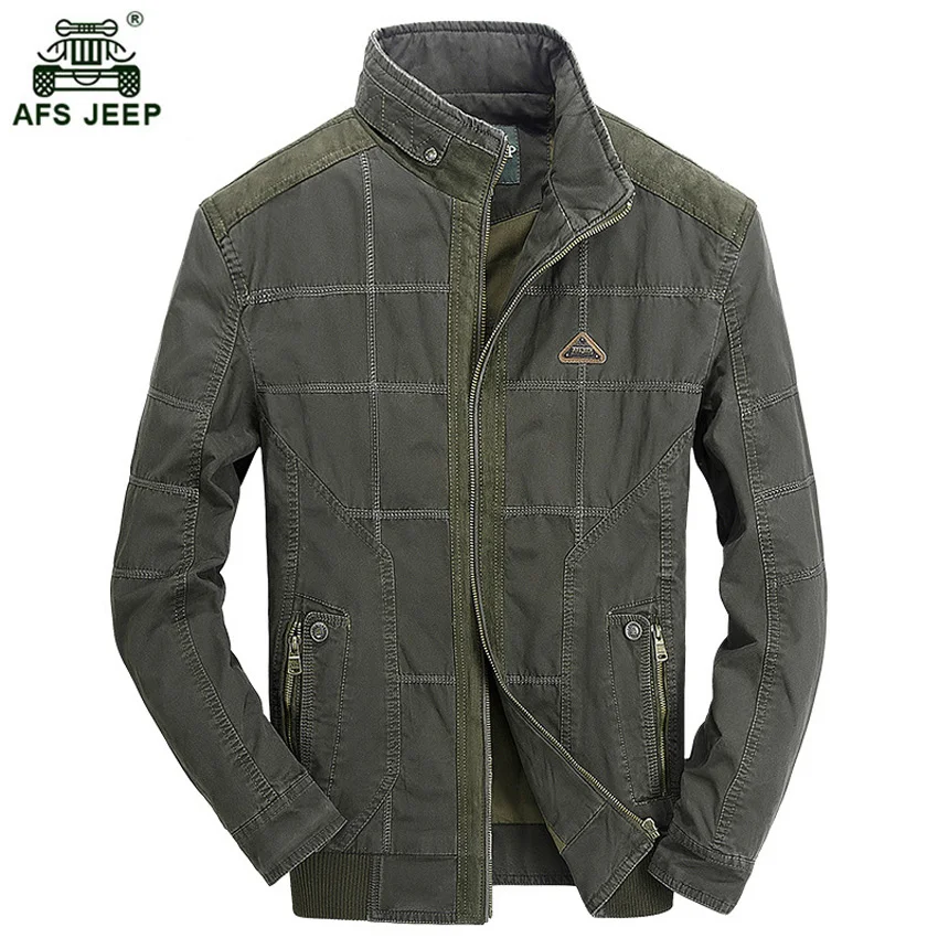 2017 New Style AFS JEEP Long Jacket Men 100 Cotton Casual Mens Jackets