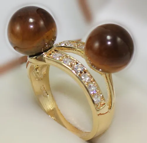 

wholesale lovely 6-8mm tiger eyes jade lady's fashion ring(#7.8.9)