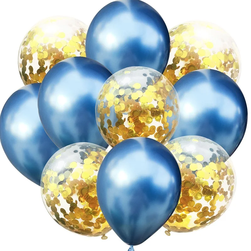10 шт./партия, 12 дюймов, смешанные золотые латексные конфетти, праздничные украшения из шаров, воздушные шары для детей на день рождения - Цвет: 10