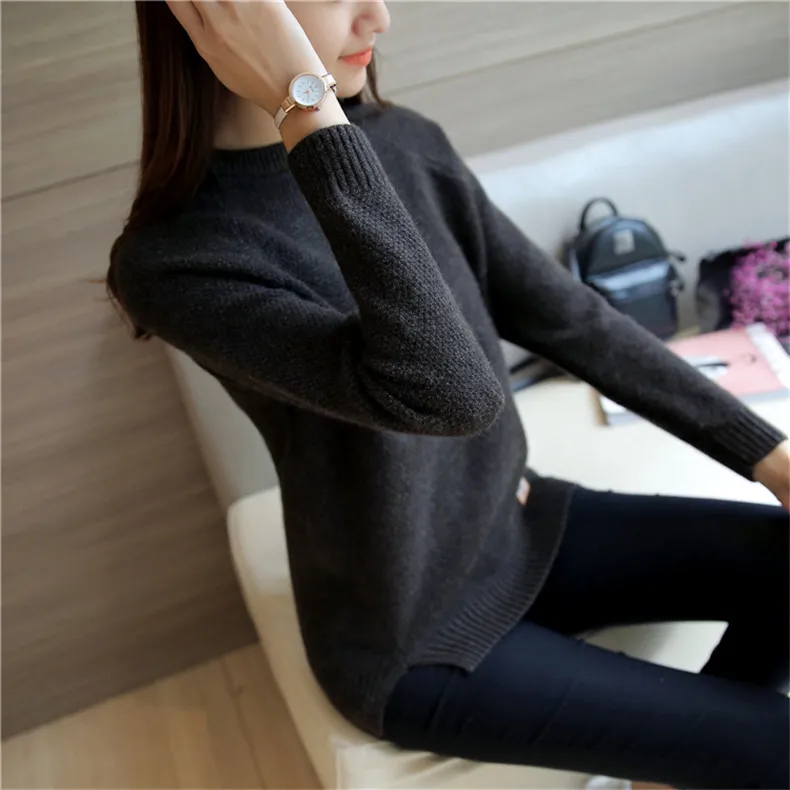 Женские свитера и пуловеры, осенне-зимний пуловер с длинным рукавом, Женский Повседневный вязаный свитер NS3996