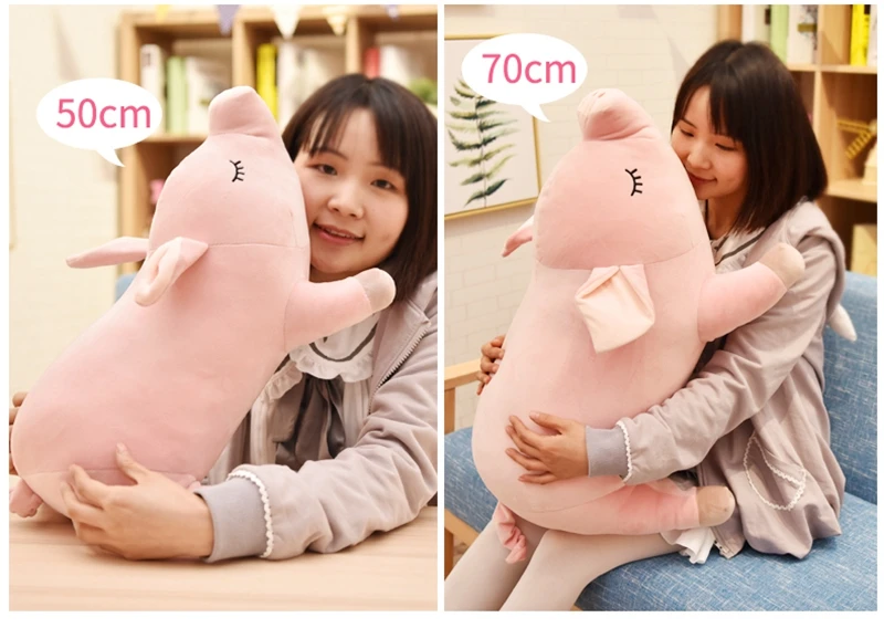Dorimytrader Lovely Soft Cartoon Piggy Plush Doll Big Stuffed Animal Pig Toy Sleeping Pillow for Baby LOVER Gift 28inch 70cm DY50211 (17)
