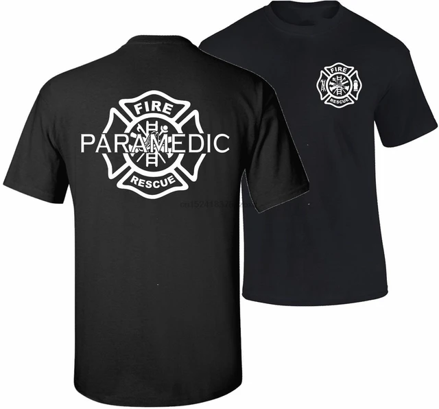 Firefighter Paramedic EMT Fire Rescue Thin Red Line Department Tshirt T ...