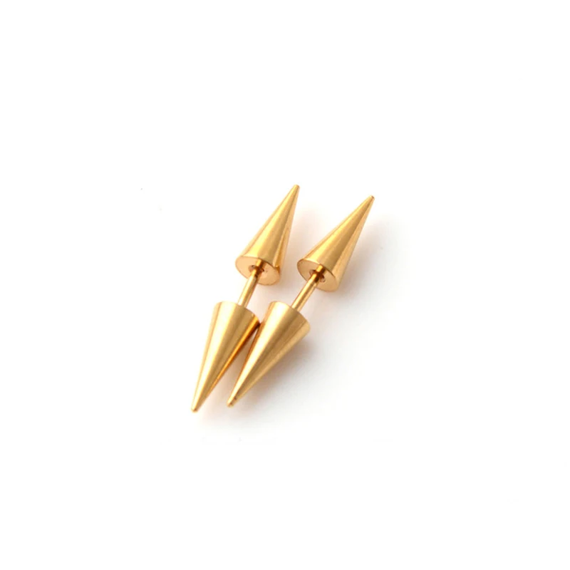 2PCs Classic Fashion Punk Rock Rivet Spike Tip Cone 316L Stainless Steel Women Men ear Stud Earrings Piercing Body Jewelry piercing jewelry,body piercing earrings,ear piercing jewelry,ear studs,metal jewelry,body piercing jewelry,body jewelry