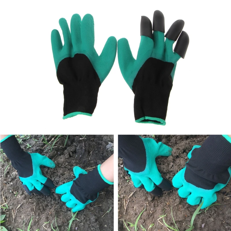 1 пара дышащая Садовые перчатки с четырьмя Когти для Для женщин Для мужчин завод копания Fix Tool Damom