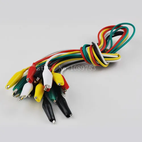 

10pcs Dual-ended Alligator Roach Clip Cable Jumper Wire Test Leads 50cm 5 Colors