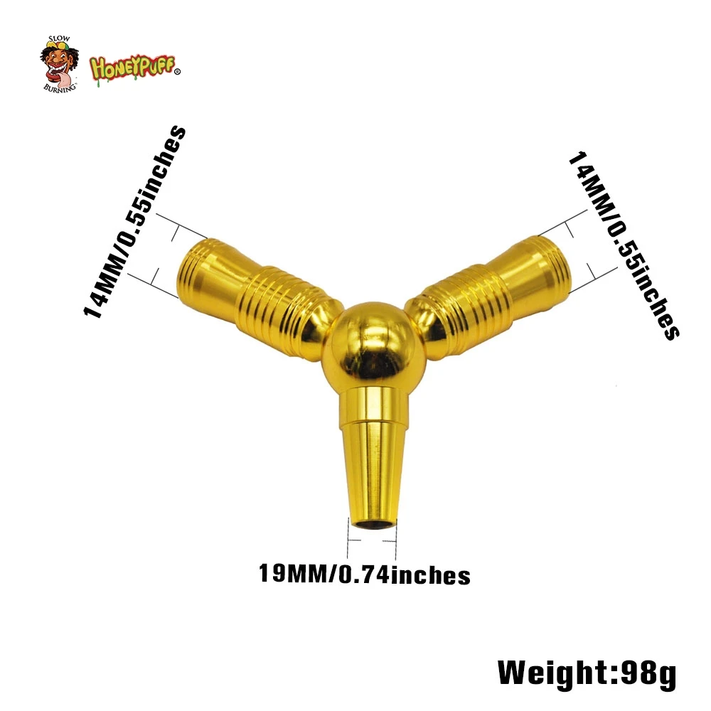 HONEYPUFF большой один делит на два алюминиевых адаптер для кальяна втулка для кальяна Кальян chicha Narguile шланг трубы аксессуары