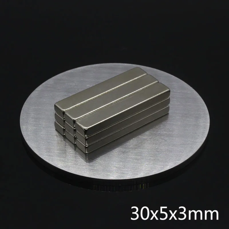 10pcs N35 Bulk Super Strong Strip Block Bar Long Magnets Rare Earth permanent 30 mm x 5 mm x 3 mm ndfeb Neodymium neodimio imane