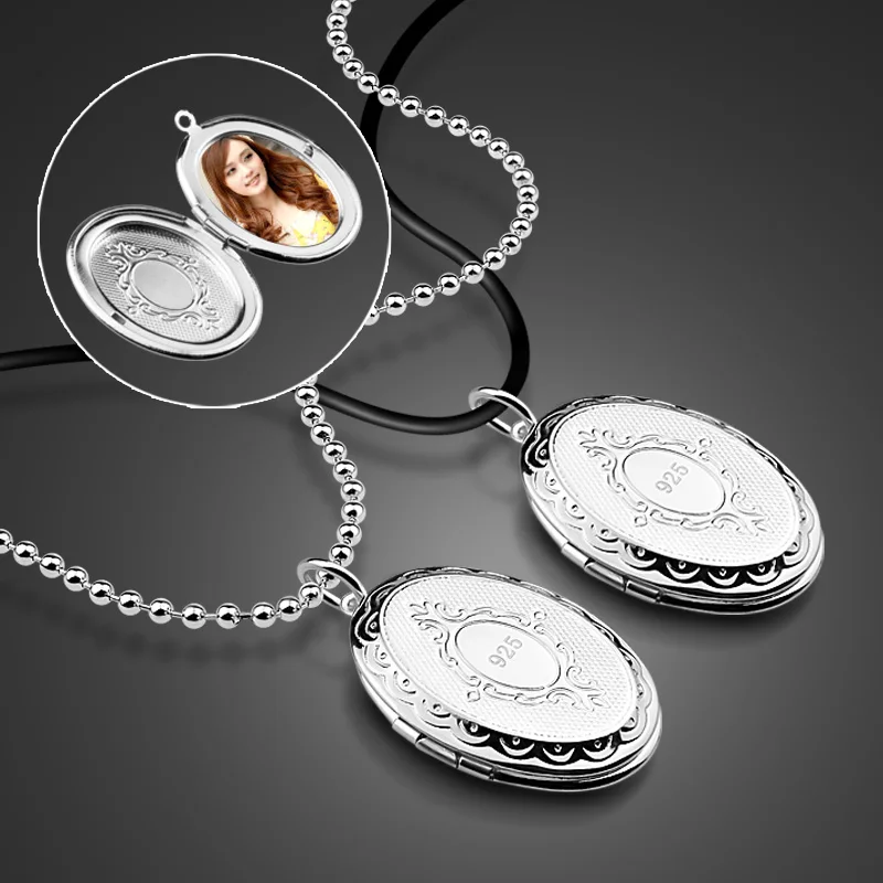 Модная рамка фото коробка звено цепи овальные цветочные узоры кулон ожерелье для женщин Femme медальон талисман на память ювелирные изделия Горячие