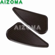 Marrom Preto Tanque de Combustível Da Motocicleta Do Joelho Almofadas De Borracha Painel Lateral Almofada De Tração de Gás Do Vintage Adesivo Universal Para Harley Cafe Racer