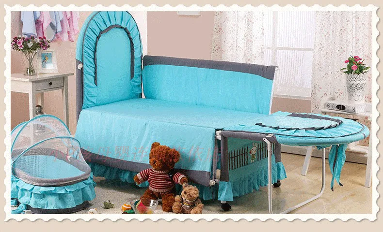Детская кроватка-колыбель, Детский шейкер, повязка, москитная сетка, ролик, многофункциональная игровая кровать, Bb Elysium, Детский Комплект постельного белья