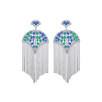 

2017 European Fashion Tassel Umbrella Shape Zircon Palace Wind Retro Earrings Dress Earring Women Weeding Gift GLE6088