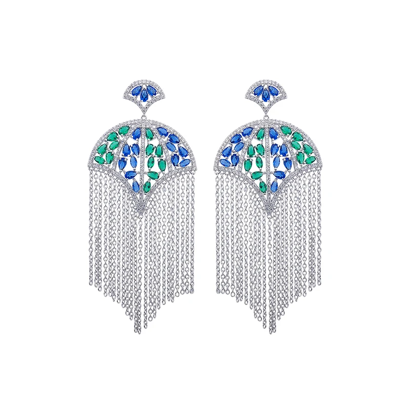 Серьги кисточки GLE6088 женские с цирконом в европейском стиле|earrings women|retro earringsearrings
