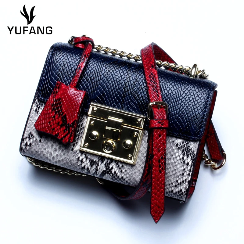 

YUFANG Serpentine Design Women Messenger Bag Cowskin Ladies Handbag European Style Shopping Daily Bag Womens Fashion Female Bag