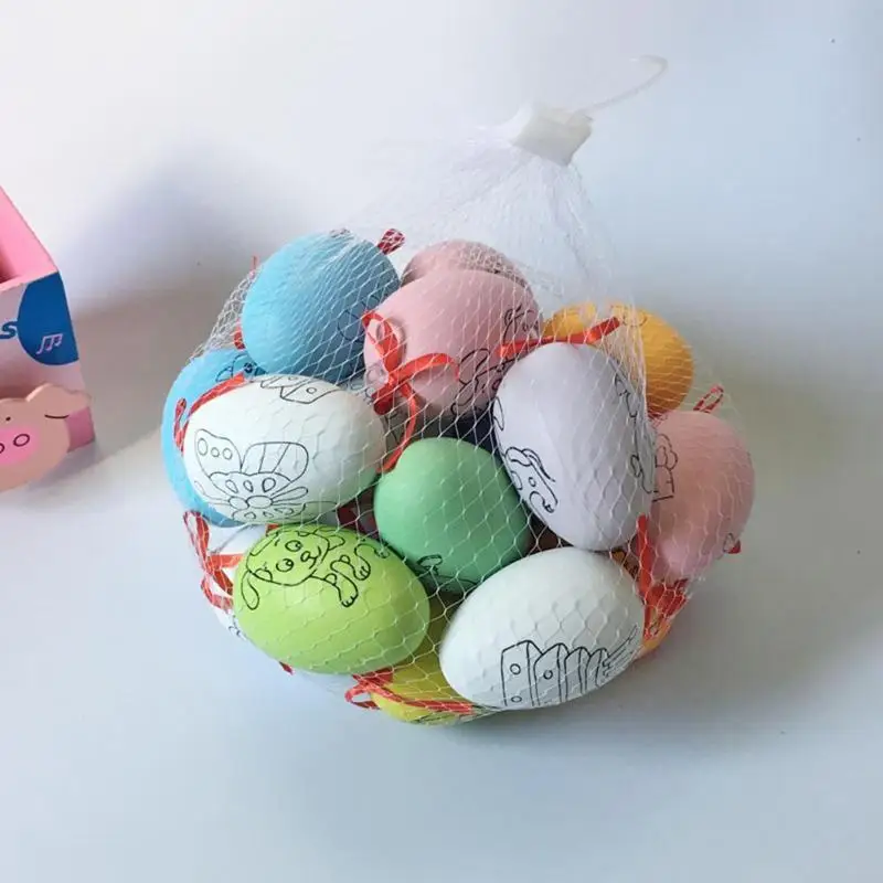 Ручной работы DIY пасхальные яйца мультфильм окрашенная яичная скорлупа детские игрушки случайного цвета
