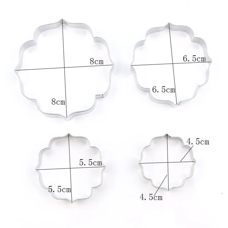 4 шт./компл. Нержавеющая сталь рамка формочки для печенья, бисквита формы свадебное кружевное благословение рамки формы для печенья отделочных работ