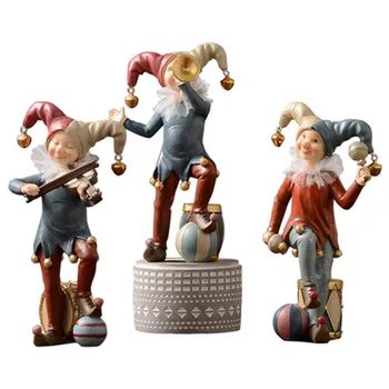 

American Cartoon Resin Circus Troup Clown Craftwork Decorations Creative Living Room Children Room Ornaments X1307