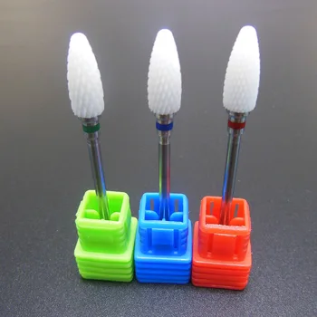 

3 PCS NAIL BITS C M F size Nail Drill - Ceramic Foot Bit - White Nail Bit Nail Art Salon Electric Drill Manicure File