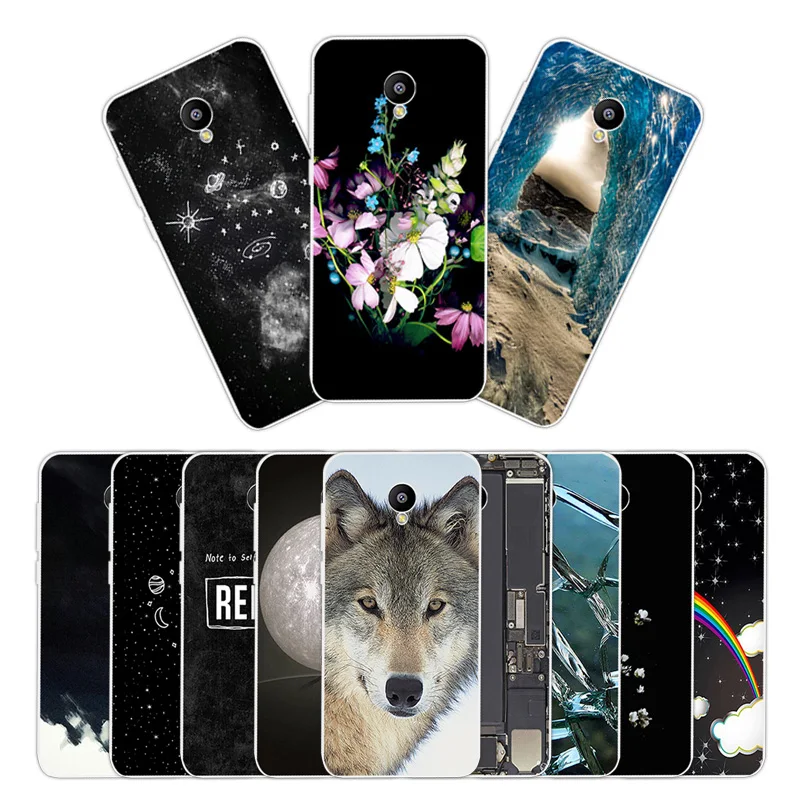 Cases For Meizu M2 Mini Luxury Black Matte Protection Shell 5.0 inch for Meilan / Soft TPU Rainbow Back Cover |