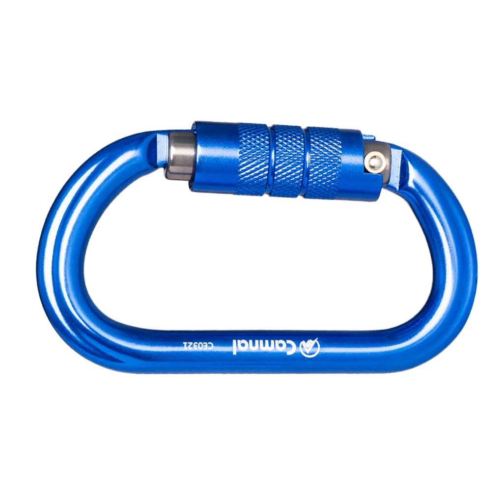 Perfeclan Rock Screw Gate Auto Locking Carabiner Climbing Safety D Type Hook Aluminum Auto Lock Screwgate D Carabiner