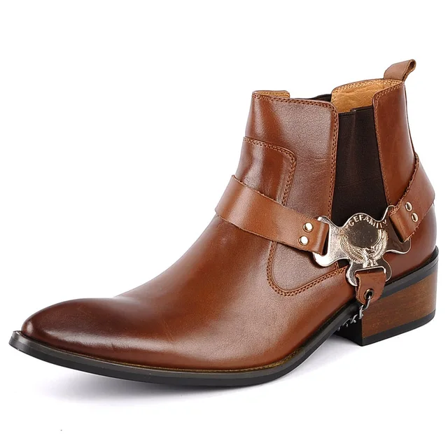 mens buckle chelsea boots