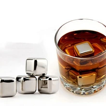 SUS304 нержавеющая сталь Виски камни пиво напиток охладитель кубик льда рок/большой размер Подарочная сумка/Лот