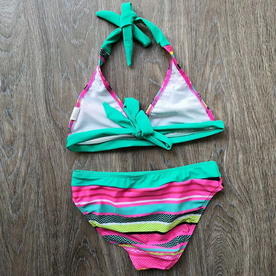 6 16 Years Striped Teenager Girl Bikini