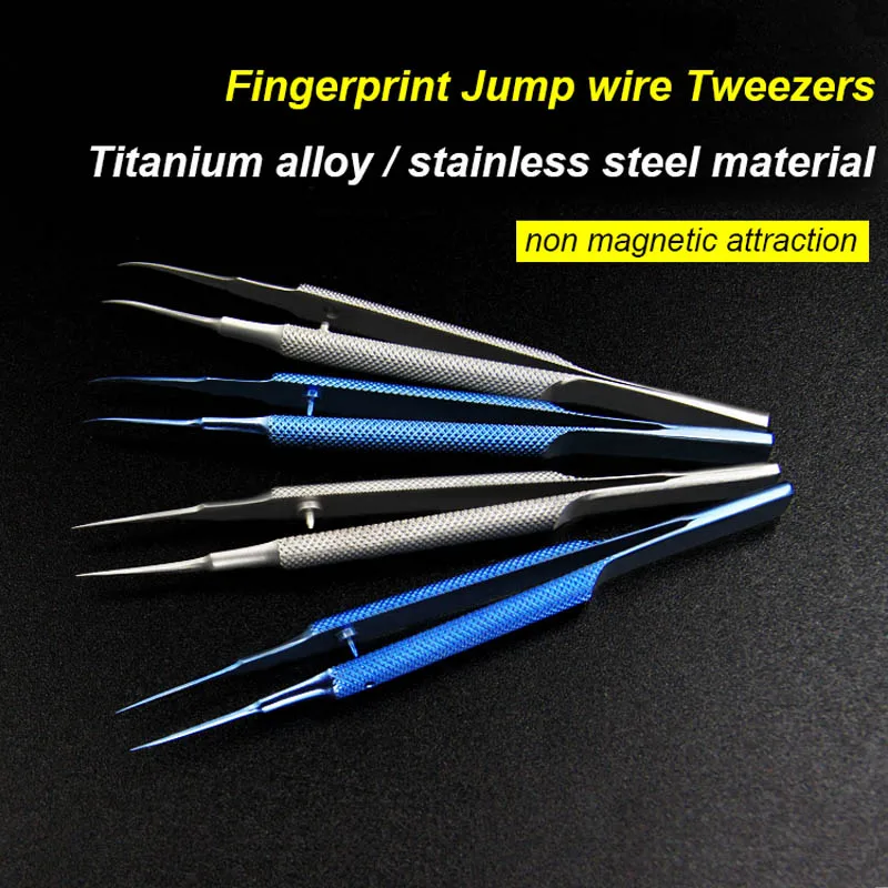 

Fingerprint Jump line Tweezers 0.15mm Fine apex Phone motherboard repair Titanium alloy Straight head elbow apply to Microscope
