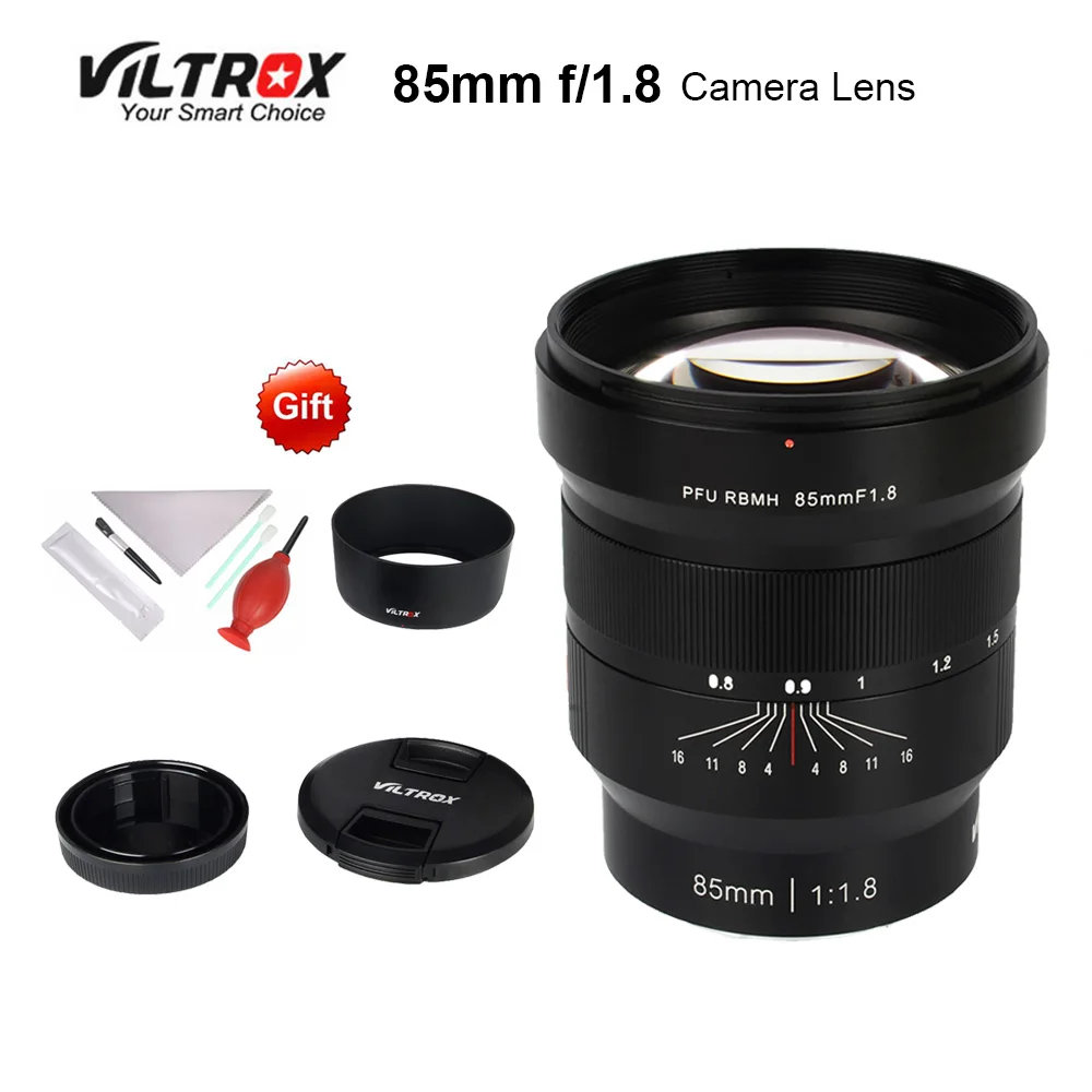 VILTROX 85 мм f/1,8 Полнокадровый ручной объектив с фиксированным фокусом F1.8 для камеры sony NEX E A9 A7M3 A7R Fujifilm FX-mount