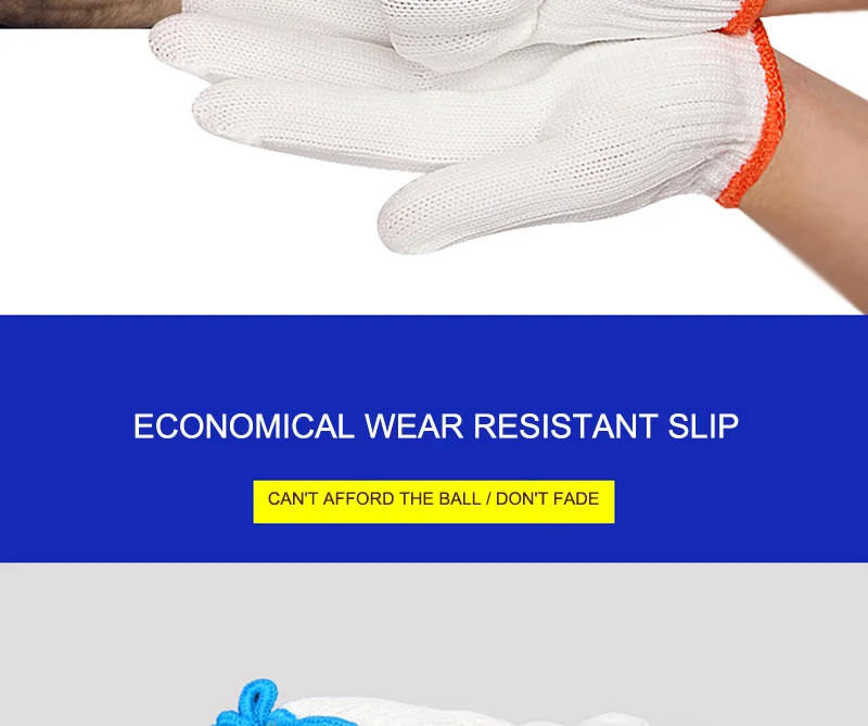 20 шт. мужские белые рабочие защитные перчатки порезостойкие защитные нейлоновые проволоки Рабочая безопасность защитные прочные