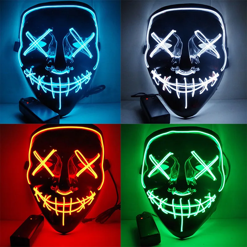 

Halloween Cycling Mask LED Light Up Riding Masks The Purge Election Year Great Cycling Masks Festival Cosplay Glow In Dark