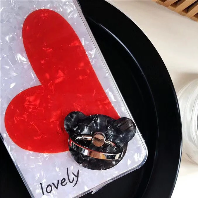 Finger Ring Mobile Phone Smartphone Stand Holder For iPhone X 8 7 6 shell Heart Smart Phone IPAD Mount Stand  (14)