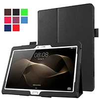 Enzi DHL/EMS/UPS 2 папки Folio Stand личи зерна кожаный чехол для huawei MediaPad M2 10,0 M2-A01W/F/L планшета - Цвет: 4