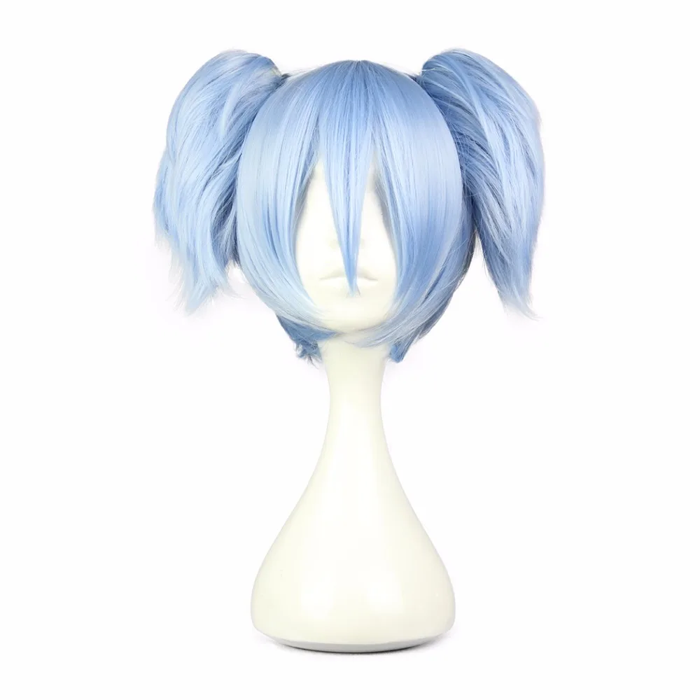 

MCOSER Cos Blue Straight Synthetic Short Straight 30cm Two Ponytails Cosplay Wigs 100% High Temperature Fiber WIG-575A