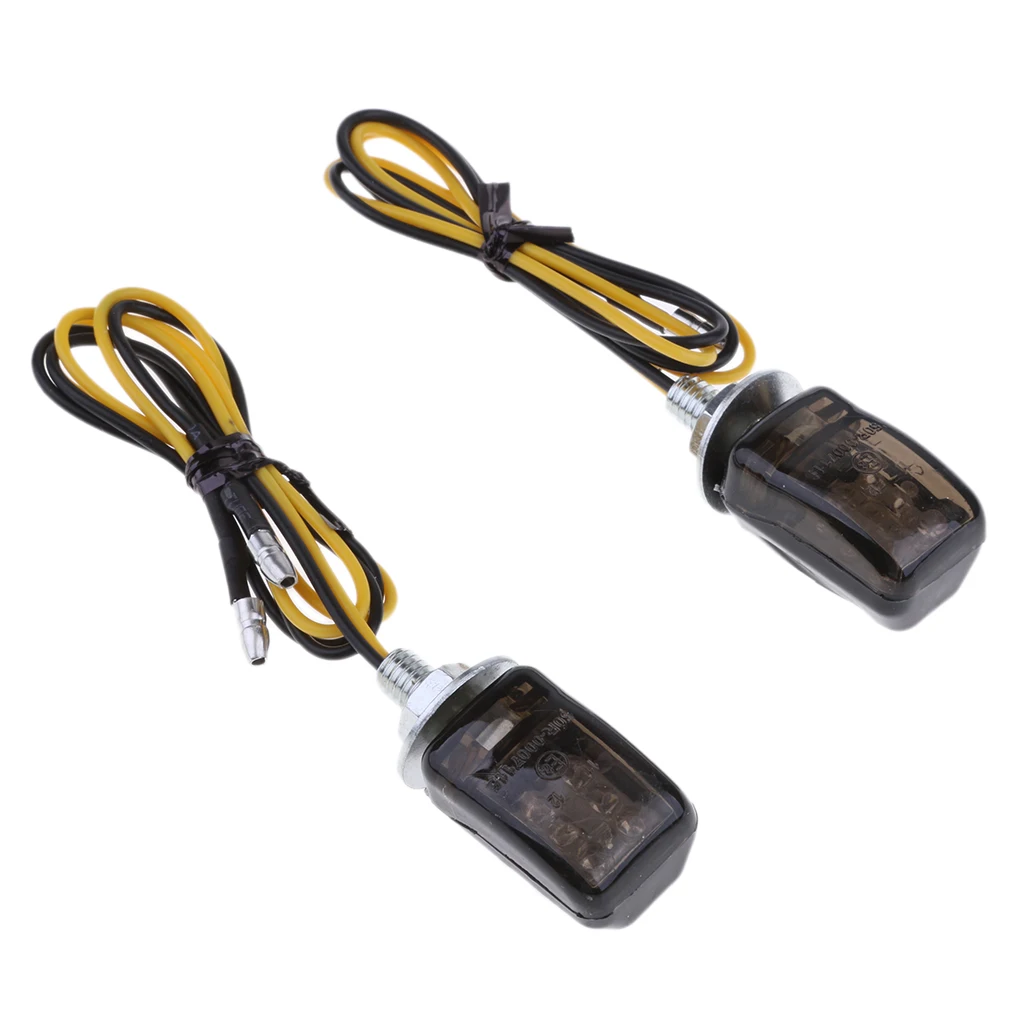 1 Pair Motorcycle Turn Signal Lights Triangle LED Sequential Turn Signals Indicators Universal For 6mm Thread Motorcycle Model