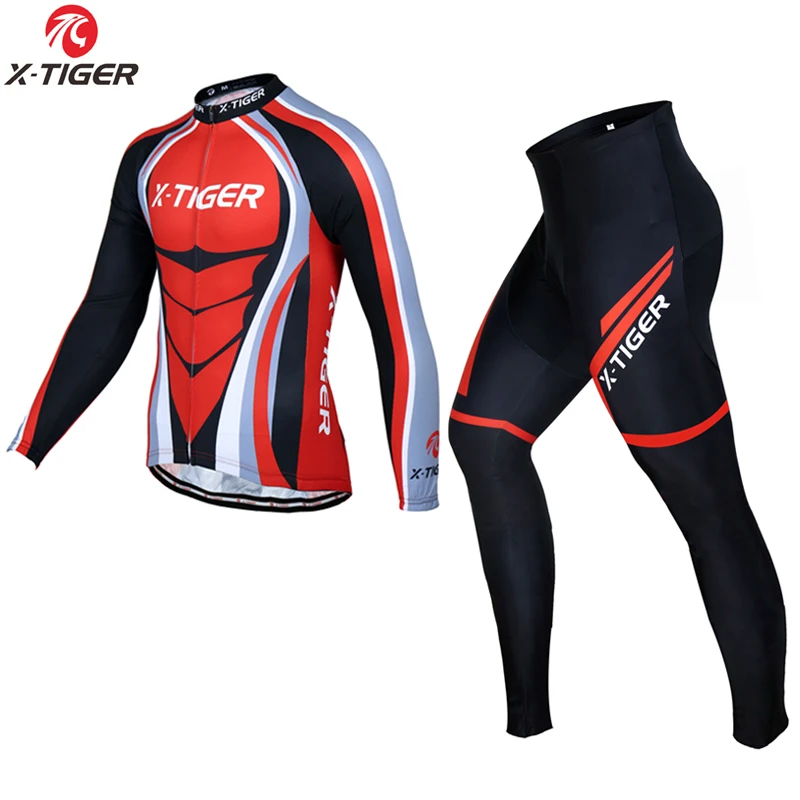 X-Tiger зимний комплект из термофлиса для велоспорта Maillot Ropa Ciclismo теплая велосипедная одежда комплект для велоспорта - Цвет: Jerseys and Pant