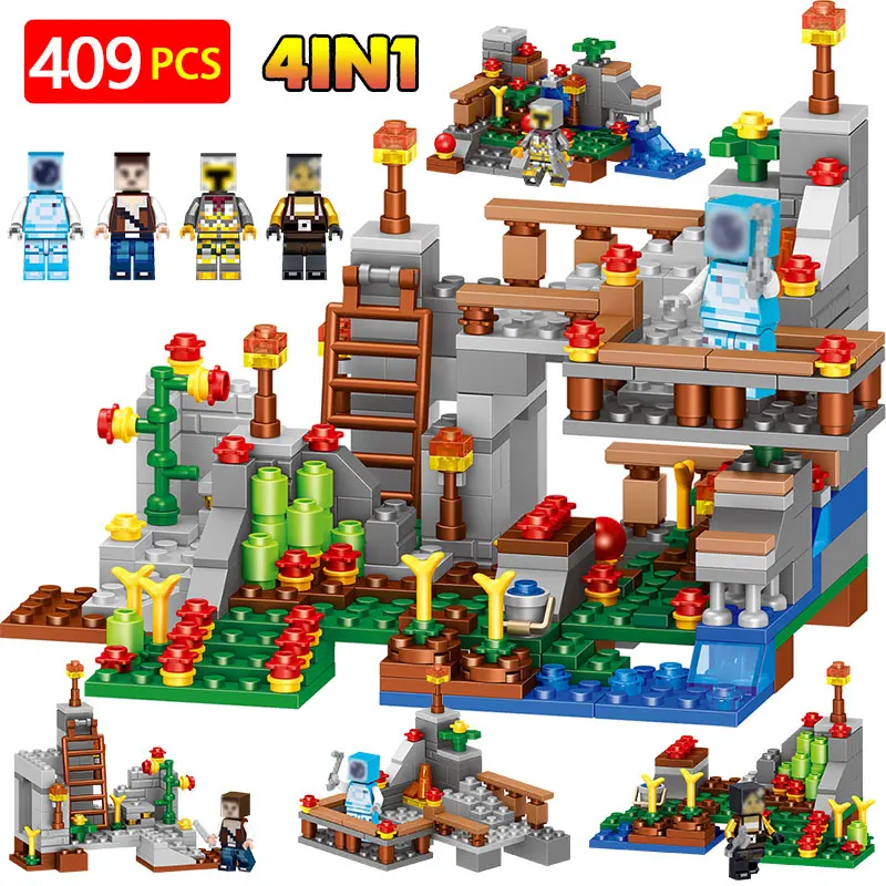 

Creator Blocks Compatible LegoINGLYS Minecrafted Module Village Designer Educational Bricks Toys for Children 409PCS Detail