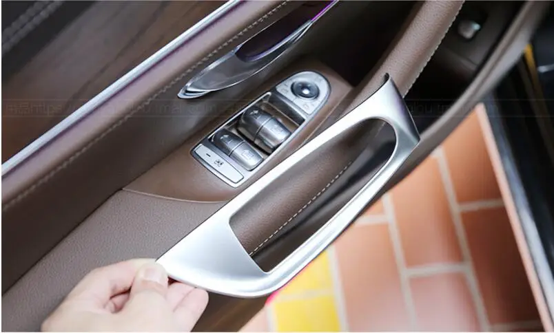 

Matt chrome ABS Interior Door Armrest Window Switch Cover Trim 4pcs for Mercedes Benz E Class W213 2016 2017 E300 E200