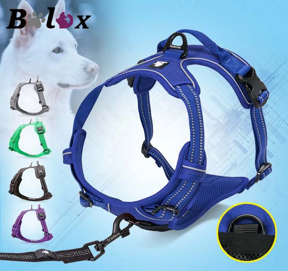Dog Harness Nylon Reflective Portable Vest Adjustable Breathable Harness for Small Medium Large Dogs Sandwish Net Pet Harness