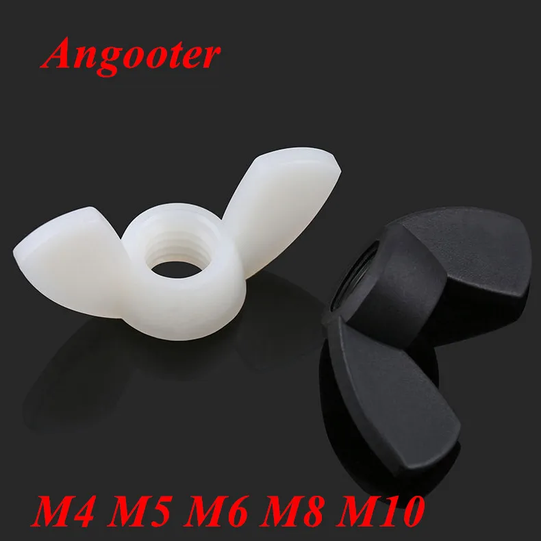 

10pcs M4 M5 M6 M8 M10 Nylon Wing Nuts DIN315 Hand Nut Wingnut Butterfly Nut Ingot Plastic Thumb nut