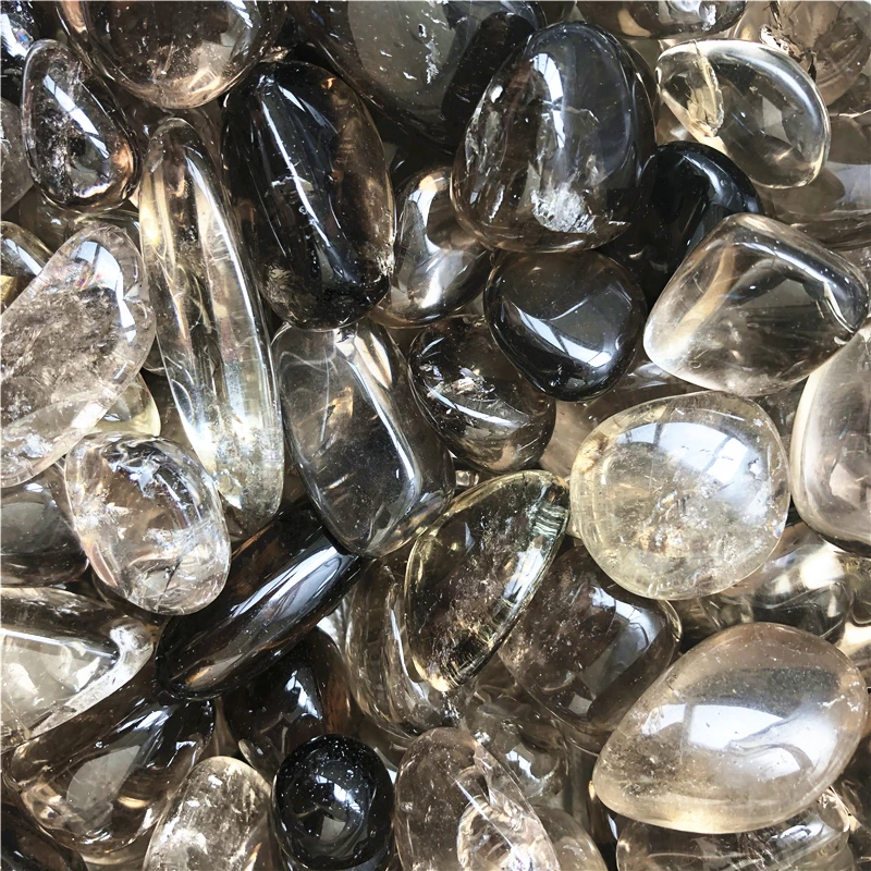 Новинка 100 г Натуральный дымчатый кварц, упавшие кристаллы кварцевая галька, полированный камень, целебный Природный Кварц, кристаллы
