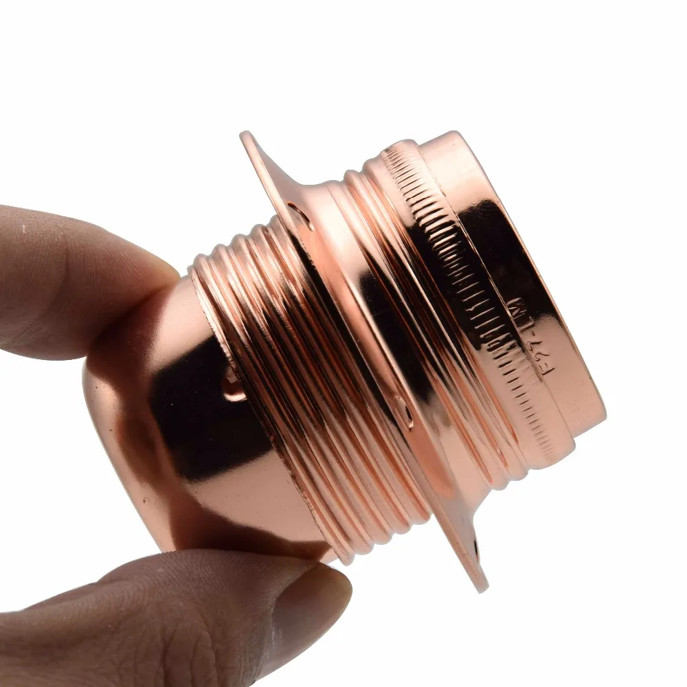 Vintage Edison Screw Socket Bulb Bases E27 Rose Gold Lamp Holder Alloy