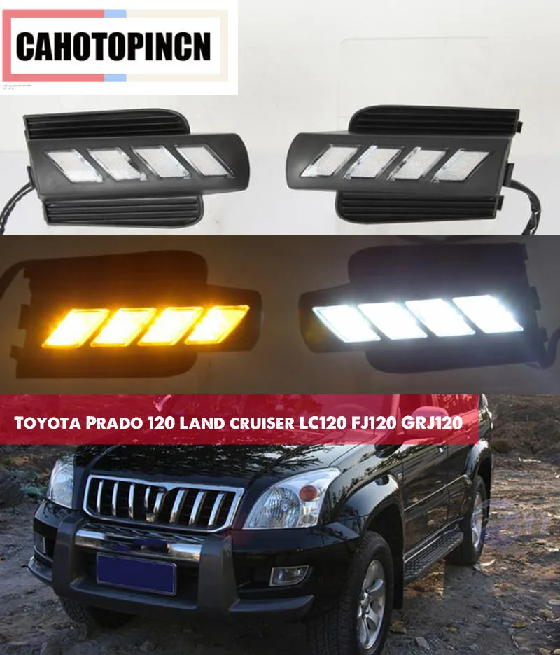 

DRL for Toyota Prado 120 Land cruiser LC120 FJ120 GRJ120 2003 2004 2005 2006 2007 2008 2009 LED daytime running lights Fog lamp