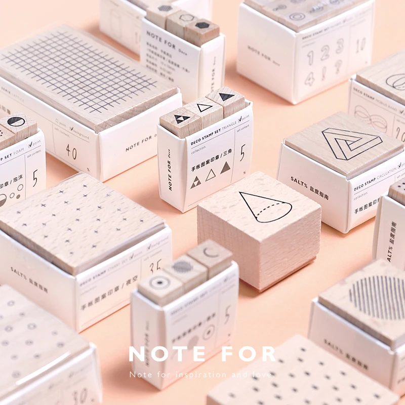 

Creative Pattern Wooden Stamp Geometric Clear Stamps Wave DIY Bullet Journal for Scrapbooking Basic Decoration School Stationery