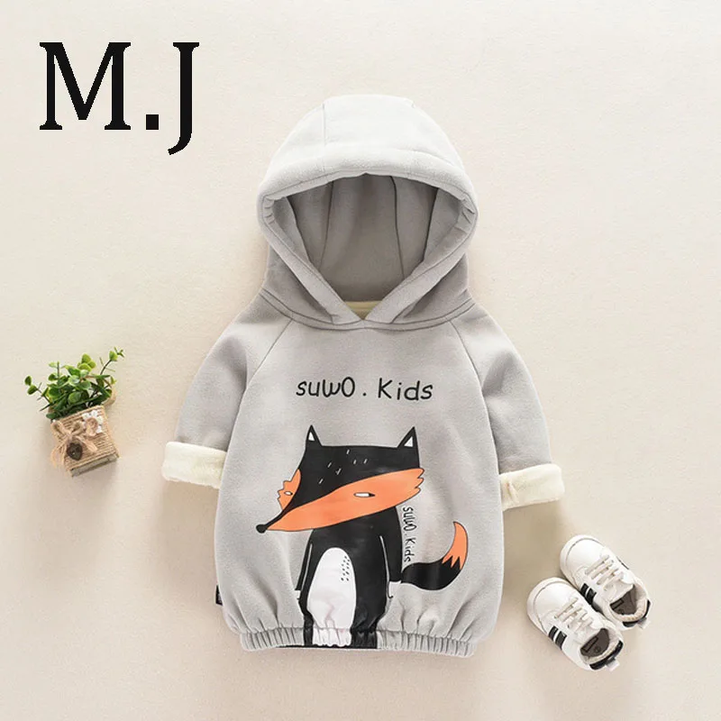 M.J LIUNIAN Brand Baby sweatshirts kid clothes cute hoodies lucky child Fleece baby sweatshirt cartoon prints baby hoodie 